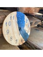 Epoxy falióra csomoros nyárfából 32 cm, világosbarna-szürkéskék