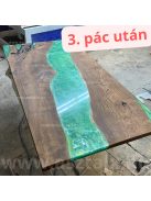 6 személyes tömörfa-epoxy műgyanta étkezőasztal megrendelésre