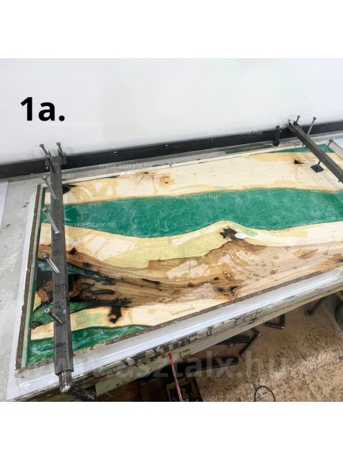 6 személyes tömörfa-epoxy műgyanta étkezőasztal megrendelésre
