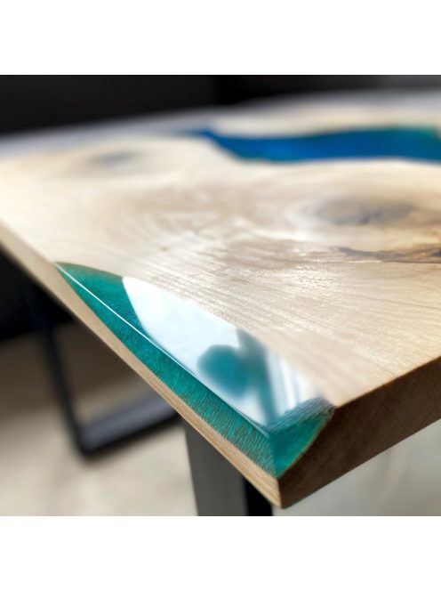Theodore - tömörfa-epoxy műgyanta dohányzóasztal magnóliafából 90x60x45