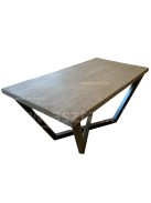 Yura - beton hatású,  6 személyes kompozit tömörfa-epoxy műgyanta étkezőasztal 160x85x75
